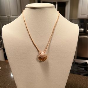 Simple Moonrise Seashell corded necklace